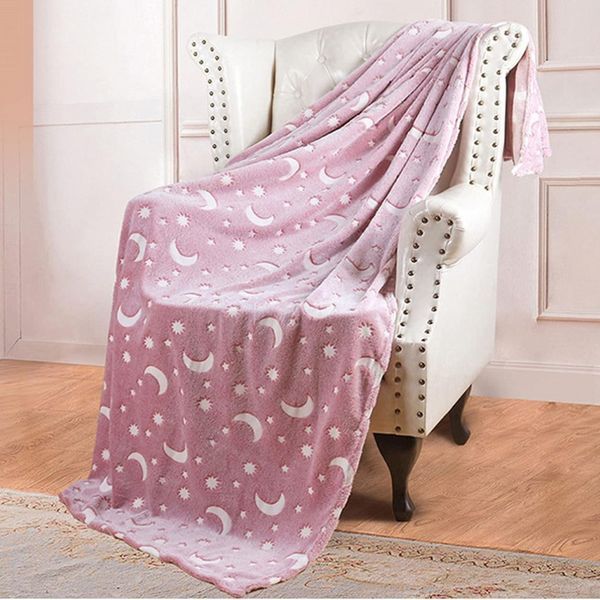 Плед, що світиться в темряві 150х120 см, Magic Blanket, Рожевий / Покривало на ліжко / Дитячий плед, що світиться 234571456 фото
