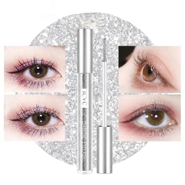 Водостійка туш для вій з блискітками ICVC Diamond Eyelash / Прозора туш зі срібним глітером 234569432 фото