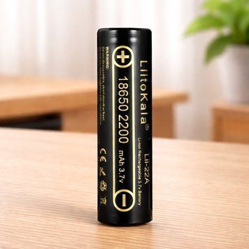 1 шт Акумулятор 18650, 2200 mAh, LiitoKala Lii-22A-JT, Чорний / Акумуляторна батарейка / Акумулятор пальчиковий 234589306 фото