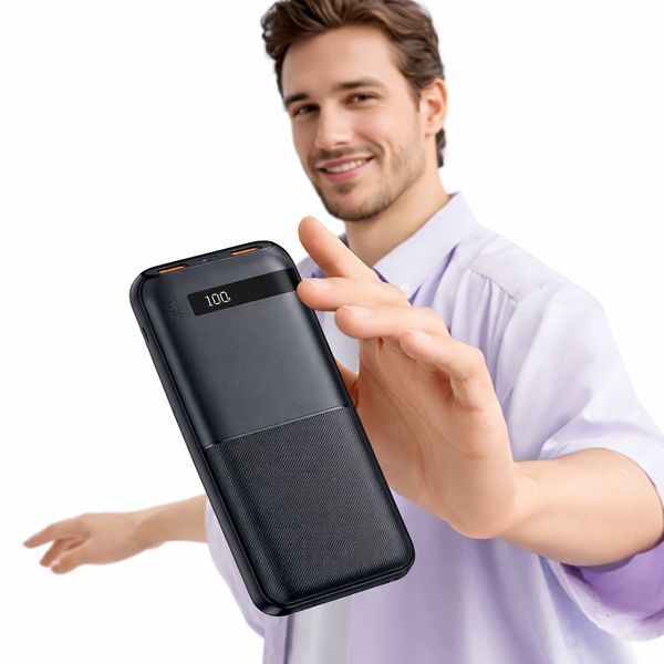 Павербанк 10000mAh, 22,5W, PD20W, QC3.0, 2 USB-A, Type-C, LED дисплей, Remax RPP-71, Чорний / Повербанк з швидкою зарядкою 234595142 фото