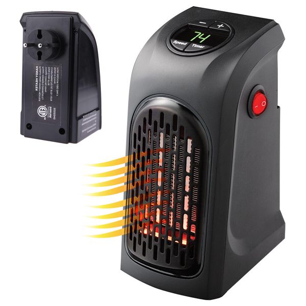 Портативный обогреватель 400Вт с терморегулятором, от сети, HANDY HEATER / Керамический мини тепловентилятор в розетку с таймером 234561375 фото