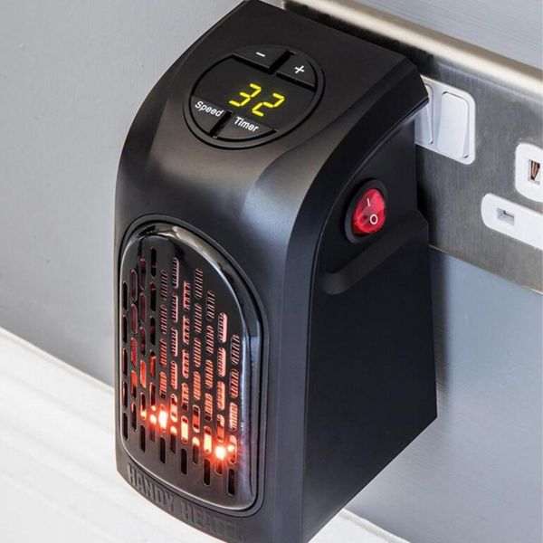 Портативный обогреватель 400Вт с терморегулятором, от сети, HANDY HEATER / Керамический мини тепловентилятор в розетку с таймером 234561375 фото