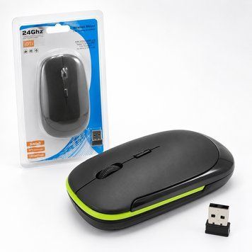 Беспроводная мышь с USB-приемником, 2,4 ГГц, 1200 DPI, Черная / Компьютерная мышка беспроводная / Мышь для обеих рук 234610343 фото