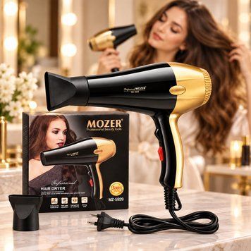 Фен для волос, 5000Вт, холодный обдув, 2 скорости, Mozer MZ-5939, Черный / Фен для сушки / Фен для укладки 234648279 фото