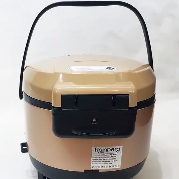 Электрическая мультиварка + фритюрница, 6 л, 1500 Вт, Rainberg RB-6207, Коричневая / Многофункциональная мультиварка / Рисоварка 234572396 фото