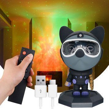 Проектор зоряного неба з 1 лазером від USB, Nebula Dog Projector, Чорний / Дитячий нічник зоряне небо 234573598 фото