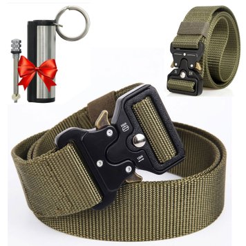 Тактичний ремінь 125 см Tactical Belt + Подарунок Вічний сірник Make Fire  / Чоловічий ремінь 123461402(цей артикул вірний) фото