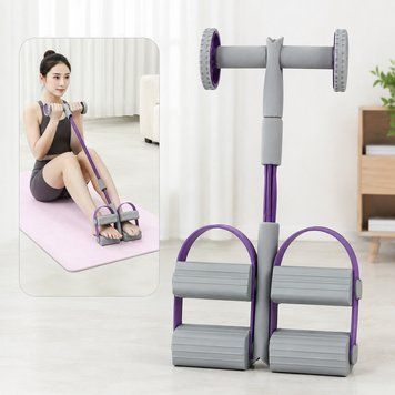 Фитнес эспандер для тренировок, Pedal Puller, Фиолетовый / Педальный эспандер / Тренажер для фитнеса на дому / Компактный эспандер 234600317 фото