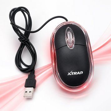Оптическая мышь проводная 800 DPI, USB, XTRAD XT-610, Черная / Компактная мышь для ПК и ноутбука / Компьютерная мышь с кабелем 234610452 фото
