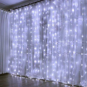 Гірлянда штора від мережі 3х1,5 м, 240 LED, Холодне світло / Світлодіодна гірлянда / Новорічна гірлянда 234567944 фото