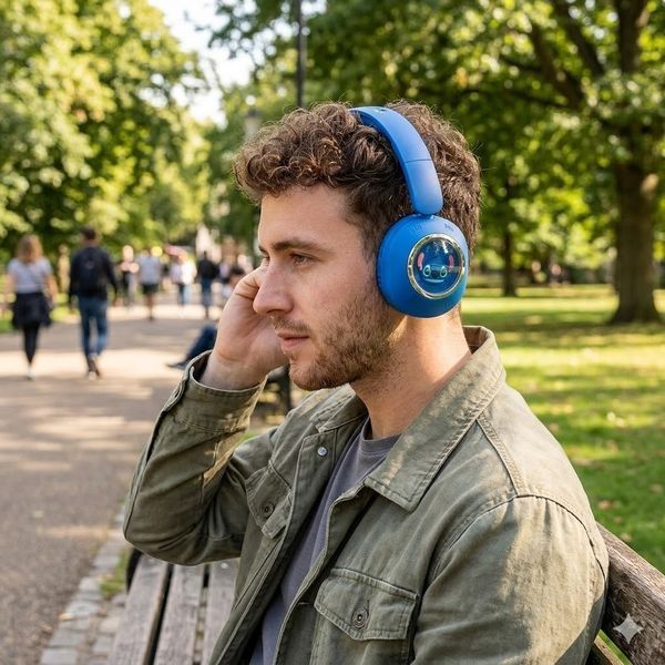 Бездротові навушники Стич з Bluetooth, KT-100, Синій / Дитячі навушники накладні / Блютуз навушники для дітей 234588489 фото