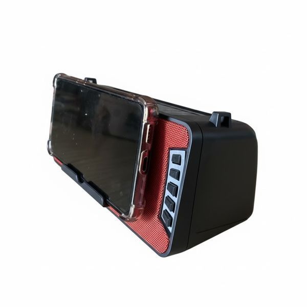 Портативная Bluetooth-колонка с солнечной панелью, FM, USB, SD, GOLON RX-S2618BTS, Красная / Колонка с подставкой для телефона 234587751 фото
