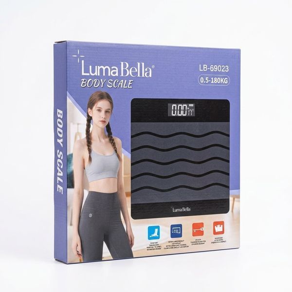 Електронні ваги підлогові з LCD-дисплеєм, до 180 кг, LumaBella LB-69023, Чорний / Ваги для зважування / Скляні ваги 234603592 фото Електронні ваги підлогові з LCD-дисплеєм, до 180 кг, LumaBella LB-69023, Чорний / Ваги для зважування / Скляні ваги 234603592 фото