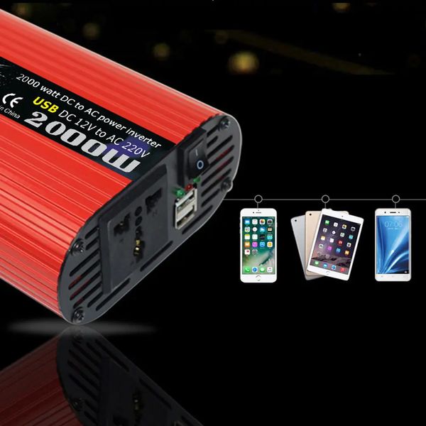 Преобразователь напряжения с 12V на 220V, 2000W, 2хUSB, WimpeX WX / Автомобильный инвертор 234573625 фото