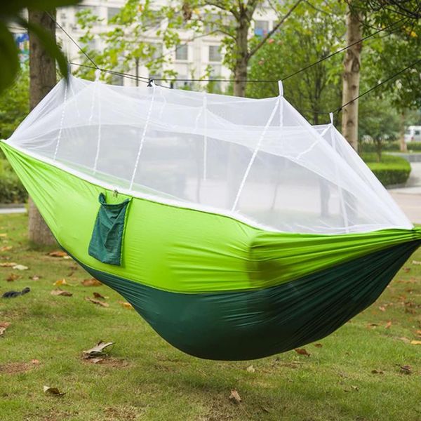 Підвісний туристичний гамак з москітною сіткою (2,45х1,3м), до 200 кг, HAMMOCK NET / Нейлоновий гамак-намет для відпочинку 234561029 фото