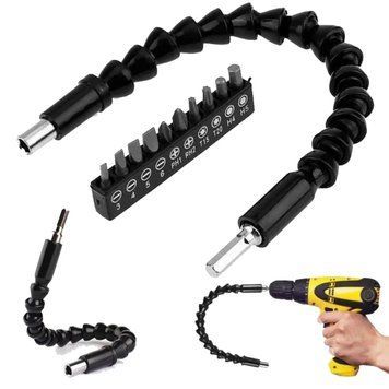 Удлинитель гибкий для дрели + Набор насадок 10в1, FLEXIBLE SCREW TOOL / Гибкий вал для шуруповерта и отвертки 234570211 фото