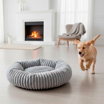 Мягкая лежанка для собак и кошек 35&times;30 см, Pet Choice, Серый / Лежак / Кроватка для животных / Круглая лежанка для кошек собачек 234583742 фото