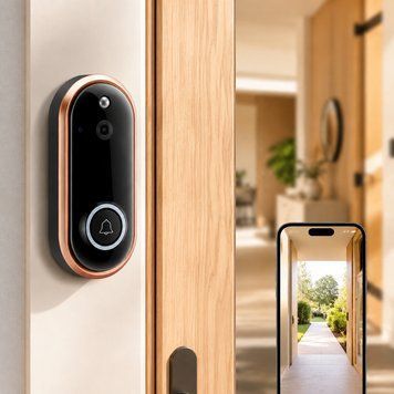 Беспроводной видеодомофон с Wifi, Video Doorbell W, Золотистый / Домофон с камерой / Дверной звонок с камерой 234602395 фото