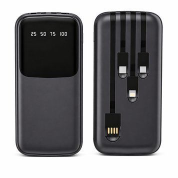 Повербанк 20000 мАч, 4 встроенных кабеля, TOROUP TB-N14L , Черный / PowerBank / Павербанк для телефона / УМБ 234588033 фото