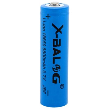 Акумулятор літій-іонний 18650 (1шт) на 8800mAh (3,7V), X-BALOG / Багаторазова акумуляторна батарейка 234564395 фото