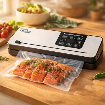 Вакууматор для продуктов с дисплеем 200Вт, 20 пакетов, с автоматической запайкой, Zepline ZP-00356, Серый / Вакуумный упаковщик 234594286 фото