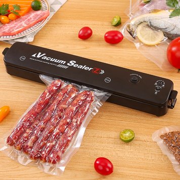 Вакуумний пакувальник їжі Vacuum Sealer, Чорний / Побутовий вакууматор для продуктів 234562465 фото