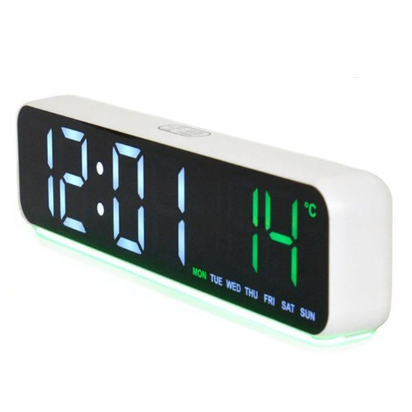 Годинник настінний від USB +батарейки (26,5х7см) YX-2811, Білий / Led годинник настільний / Електронний годинник на стіну 234586662 фото