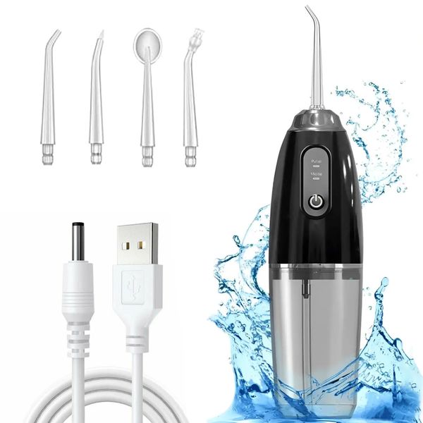 Акумуляторний іригатор для ротової порожнини з USB + 4 насадки, WATER FLOSESR / Бездротовий іригатор для зубів  234573355 фото