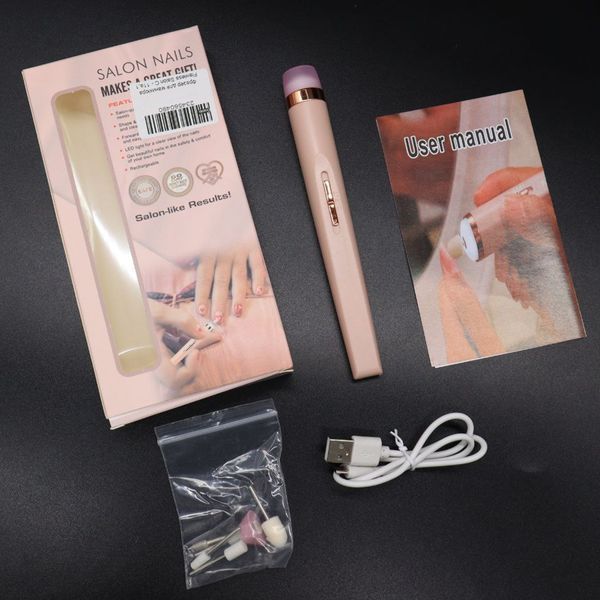 Фрезер для маникюра и педикюра + 5 насадок, Flawless Salon Nails / Беспроводной мини аппарат для маникюра и снятия гель лака 234560490 фото