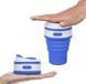 Складной стакан-кружка с крышкой Silicon Magic Cup 350 мл, Синяя / Складная термо-чашка для кофе 234562087 фото 3