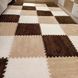 Коврик пазл с ворсом 24шт, 30&times;30см (Белый, бежевый, коричневый) / Детский коврик пазлы / Плюшевый ковер пазл 234581294 фото 3