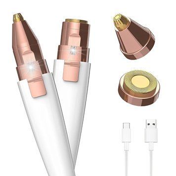 Женский триммер для лица 2в1, от USB, Белый / Триммер эпилятор / Электрический триммер для бровей 234590261 фото