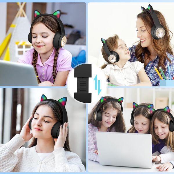 Бездротові Bluetooth навушники з вушками MDR CAT + BT CUTER, Чорний / Дитячі навушники з котячими вушками 234572976 фото Бездротові Bluetooth навушники з вушками MDR CAT + BT CUTER, Чорний / Дитячі навушники з котячими вушками 234572976 фото