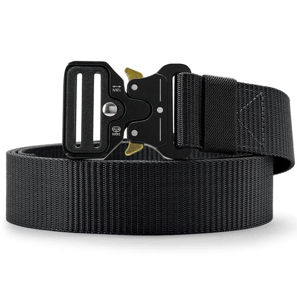 Тактичний ремінь з металевою пряжкою 125 см, Tactical Belt, Чорний / Чоловічий ремінь 123456913 фото