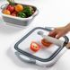 Складная разделочная доска для мытья и резки овощей 2в1, Chopping Board / Силиконовая доска-миска с клапаном для слива 123459994 фото