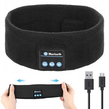Пов'язка на голову з Bluetooth гарнітурою, від USB / Спортивна пов'язка з вбудованими навушниками 234579335 фото