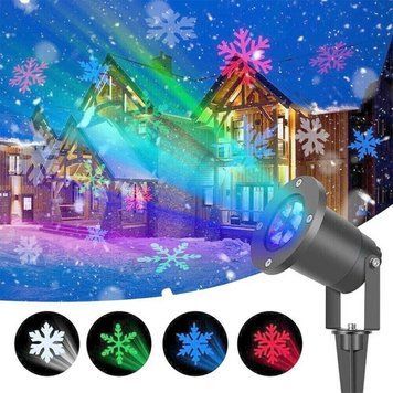 Лазерный проектор Star Shower COLOR Snowflake № WP2 Разноцветные снежинки / Уличный проектор снежинки 234560709 фото