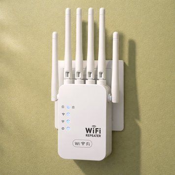 Підсилювач WiFi 2,4 ГГц, до 1200 мбіт/с, від мережі, Білий / Вай фай ретранслятор для дому / Wifi репітер / Маршрутизатор 234581627 фото