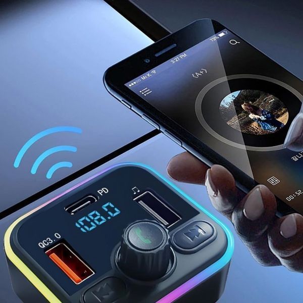 Автомобільний FM трансмітер P8 з Bluetooth та 2хUSB / ФМ модулятор в машину / ФМ трансмітер 234572436 фото