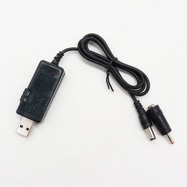 Підвищуючий кабель для роутера + перехідник, USB 5V – DC 9/12V, KWS-912V / Кабель для живлення роутера від повербанка 234563984 фото