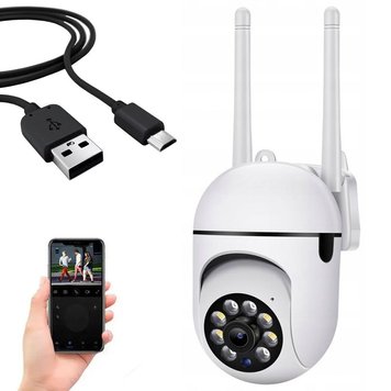 Вулична поворотна IP-камера з датчиком руху, 2MP, NJ PRO, IP360 / Бездротова WIFI камера відеоспостереження  234568898 фото