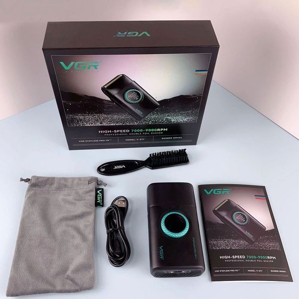 Электробритва шейвер с двойным лезвием, от USB, VGR V-378, Черная / Мужская электробритва аккумуляторная / Беспроводная бритва 234591485 фото