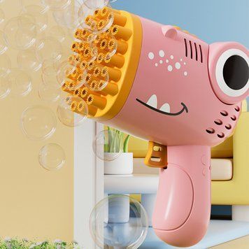 Дитячий пістолет для мильних бульбашок на батарейках, Bubble blaster, Рожевий / Генератор мильних бульбашок 23457566801 фото