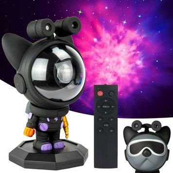 Ночник проектор звездного неба Космический пес от USB + пульт, Spase Dog Galaxy / Детский ночник светильник 234573982 фото