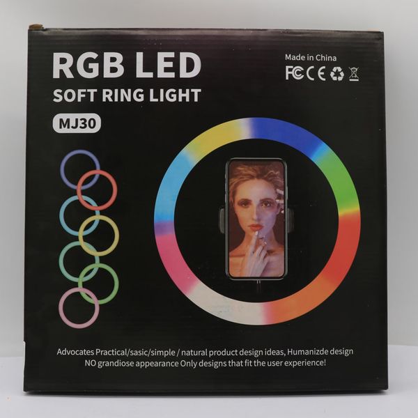 Кільцева лампа 30 см MJ 300 Soft Ring Light + Подарунок Штатив 0,66-2 м / Світлодіодна LED лампа / Кільцева RGB лампа з тримачем для телефону 234561666(_цей артикул вірний) фото