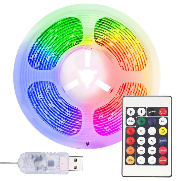 Светодиодная LED лента 10 м с пультом, от USB, 5050 RGB / Многоцветная RGB подсветка для комнаты 234572500 фото