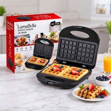 Вафельниця для бельгійських вафель, 750W, LB-58048, Чорний / Квадратна електровафельниця / Вафельниця з антипригарним покриттям 234598377 фото