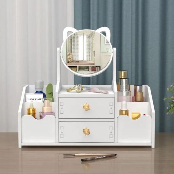 Настольный органайзер для косметики с зеркалом, 40х34,5х20см / Подставка для косметики / Органайзер для хранения косметики 234588747 фото