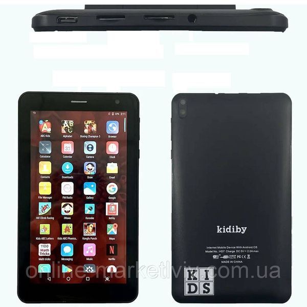 Дитячий планшет 7" (8/128GB) 8ядер + чохол, Kidiby, Синій / Планшет для дітей / Ігровий планшет дитячий 23457284802 фото