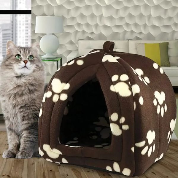 Мягкий домик для собак и кошек (30х30х40 см), Pet Hut White, Коричневый / Будка-лежанка для животных 23456568401 фото